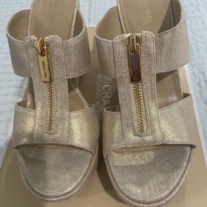 Shoes - Metallic Linen (gold) Wedges Michael Kors  size 6.5